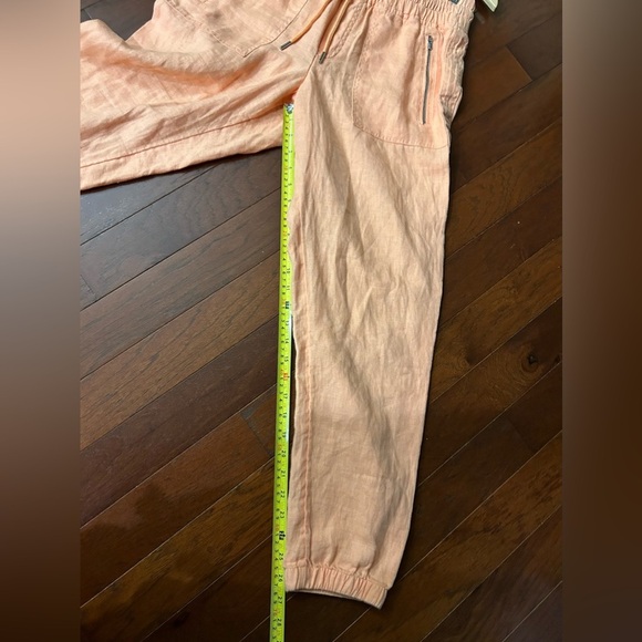 Womens Athleta Cabo Linen Joggers Pants Pull On Orange Peach size 6 - Picture 6 of 10